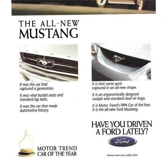 All Sports Car 1994 Mustang Ford 1990s Vintage Print Ad - Picture 3 of 4
